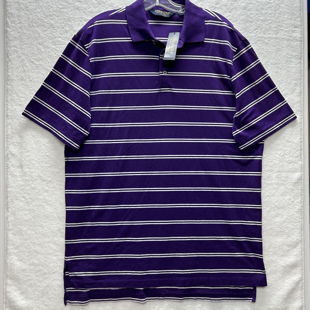 Polo Golf Ralph Lauren Mens Size L Purple Short Sleeve Polo Shirt (S9)